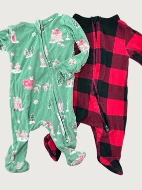 ANGEL DEAR & OLD NAVY | New born Holiday Footed One-Piece Pajamas